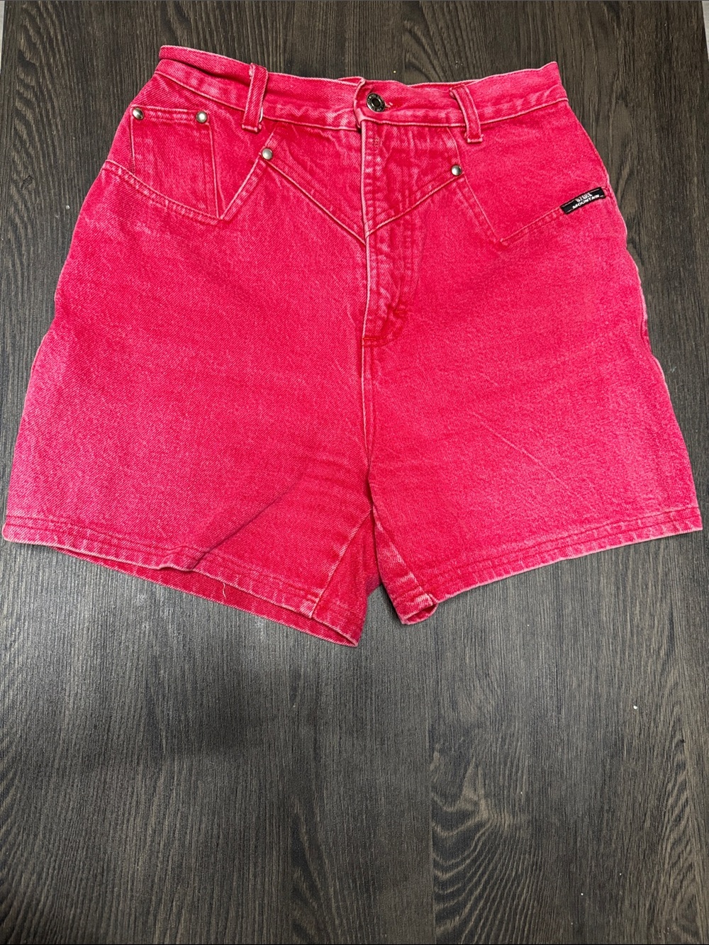 High-Rise Bright Red Denim Women’s Shorts
